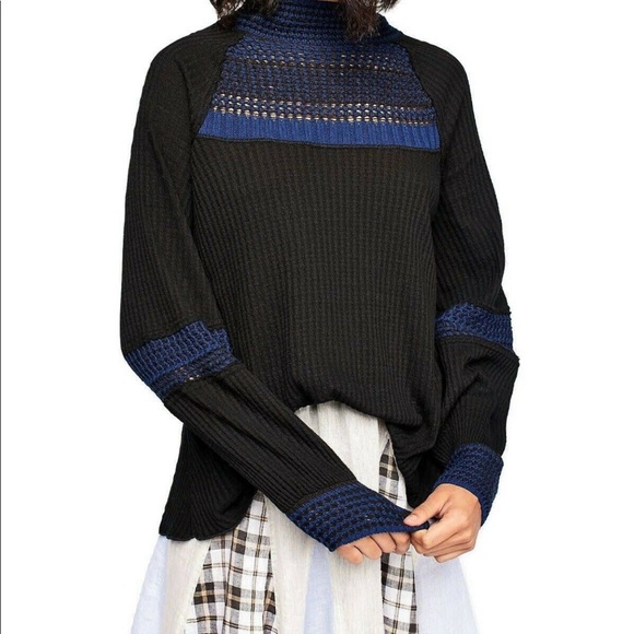 Free People Tops - Women’s Free People black and blue Thermal top